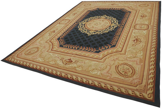 9x12 Floral Aubusson Kilim - 47416