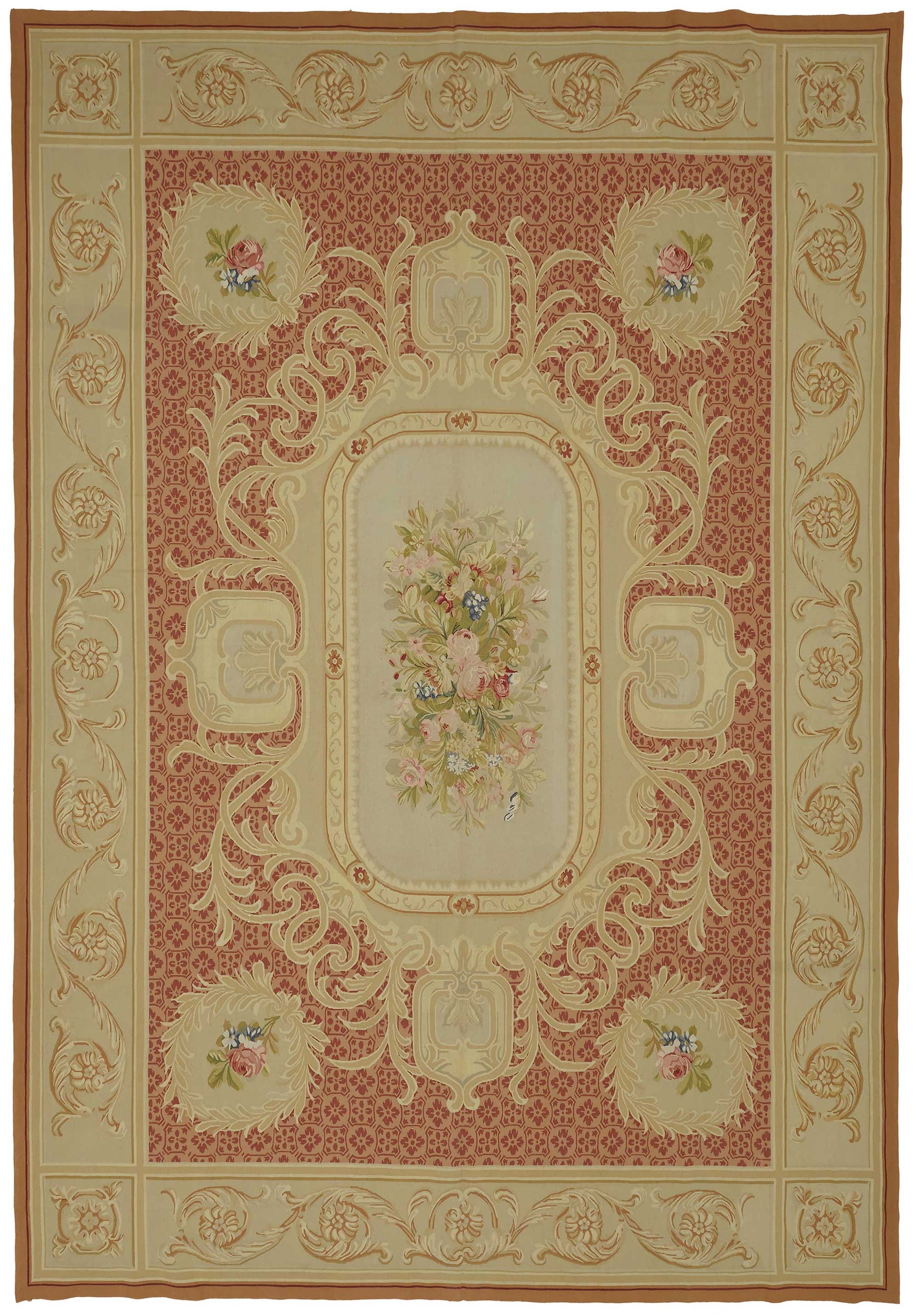 10x14 Floral Aubusson Kilim - 47417