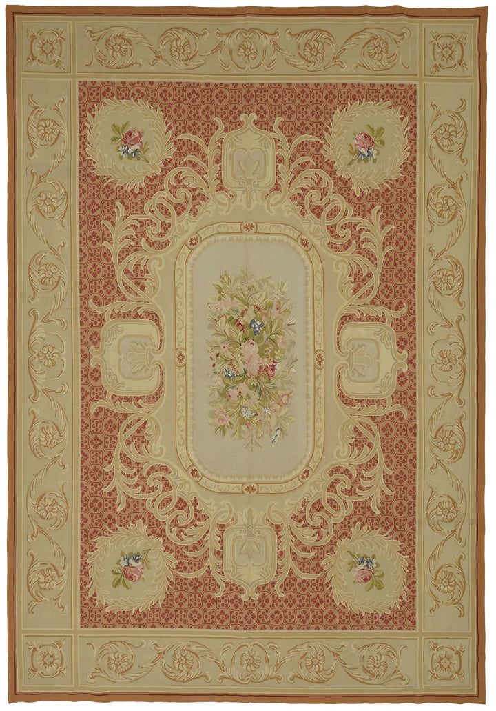 10x14 Floral Aubusson Kilim - 47417