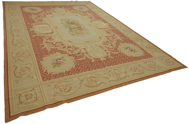 10x14 Floral Aubusson Kilim - 47417