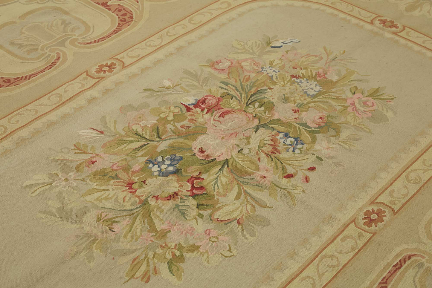10x14 Floral Aubusson Kilim - 47417