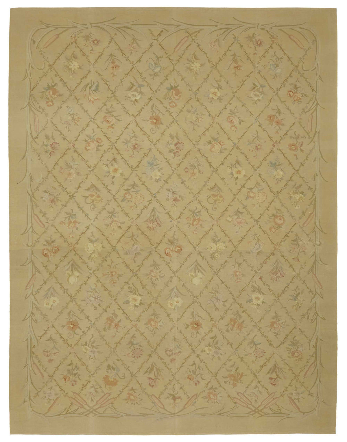 9x12 Floral Aubusson Kilim - 47418
