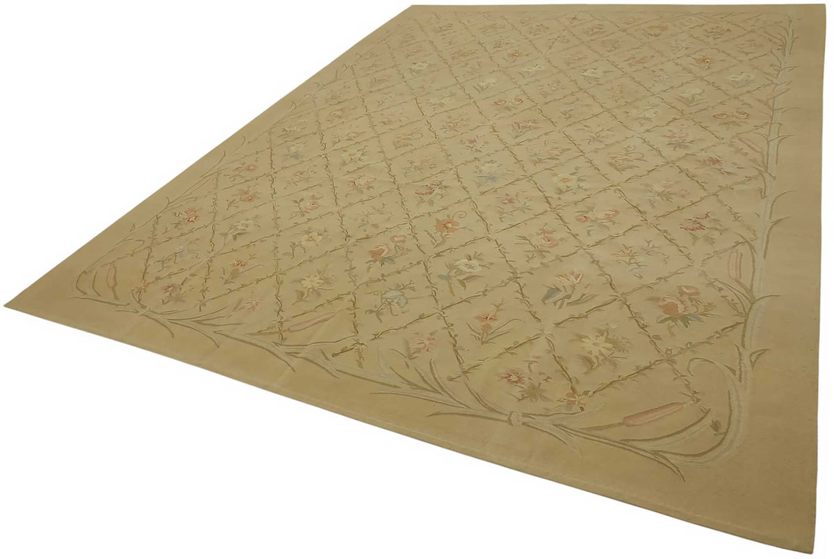 9x12 Floral Aubusson Kilim - 47418