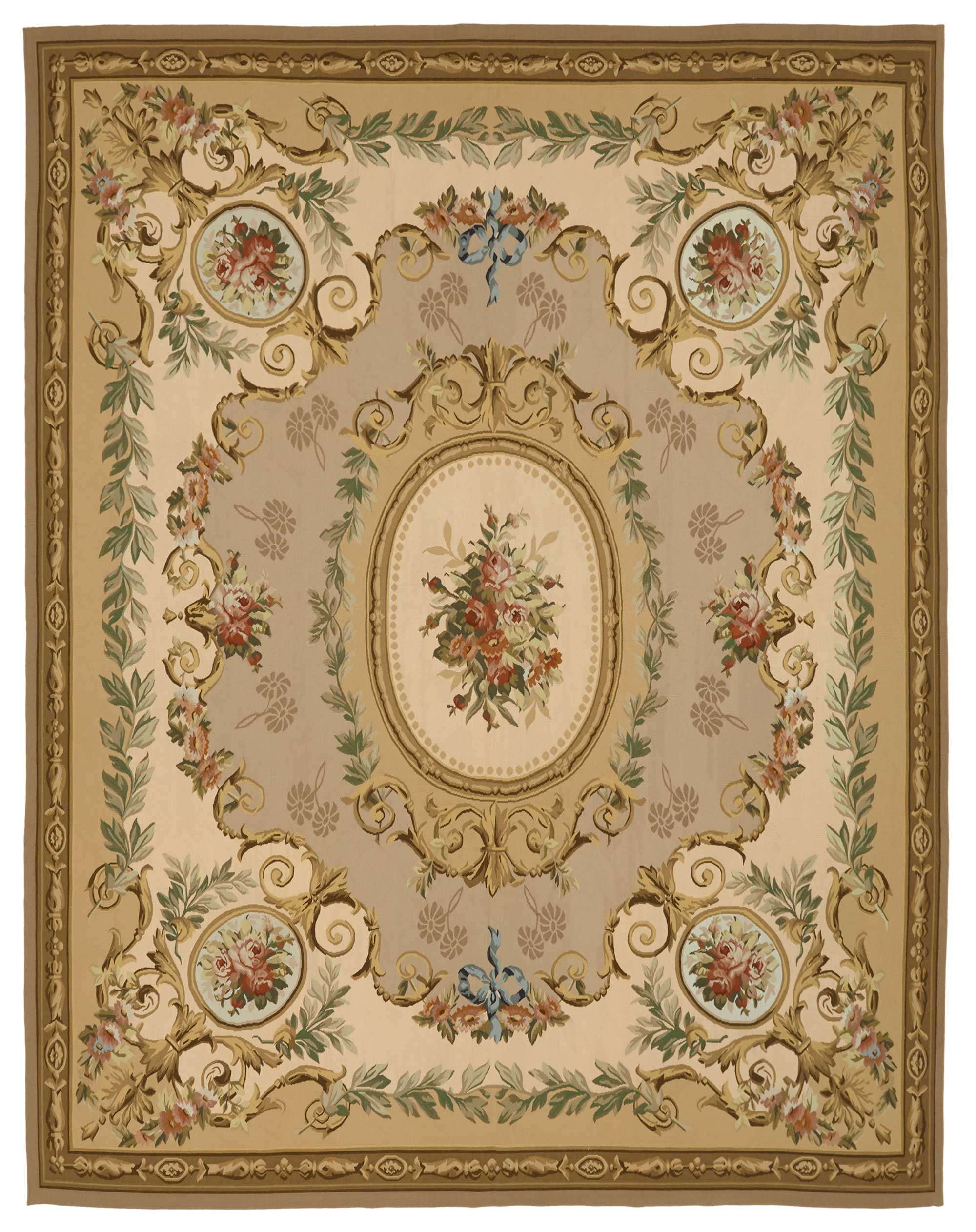 9x11 Floral Aubusson Kilim - 47419
