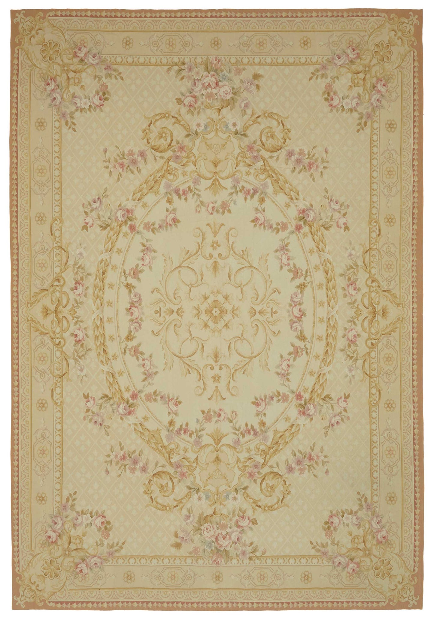 10x14 Floral Aubusson Kilim - 47420
