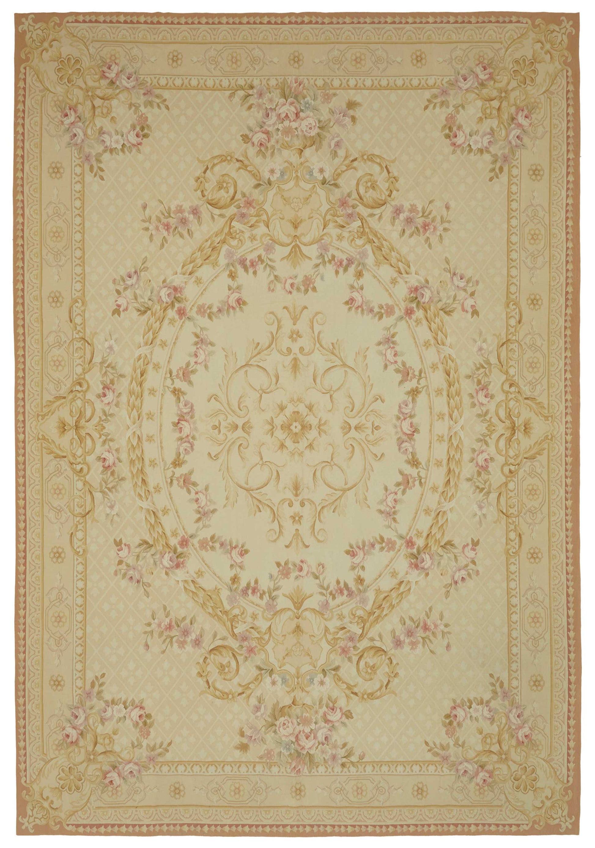 10x14 Floral Aubusson Kilim - 47420