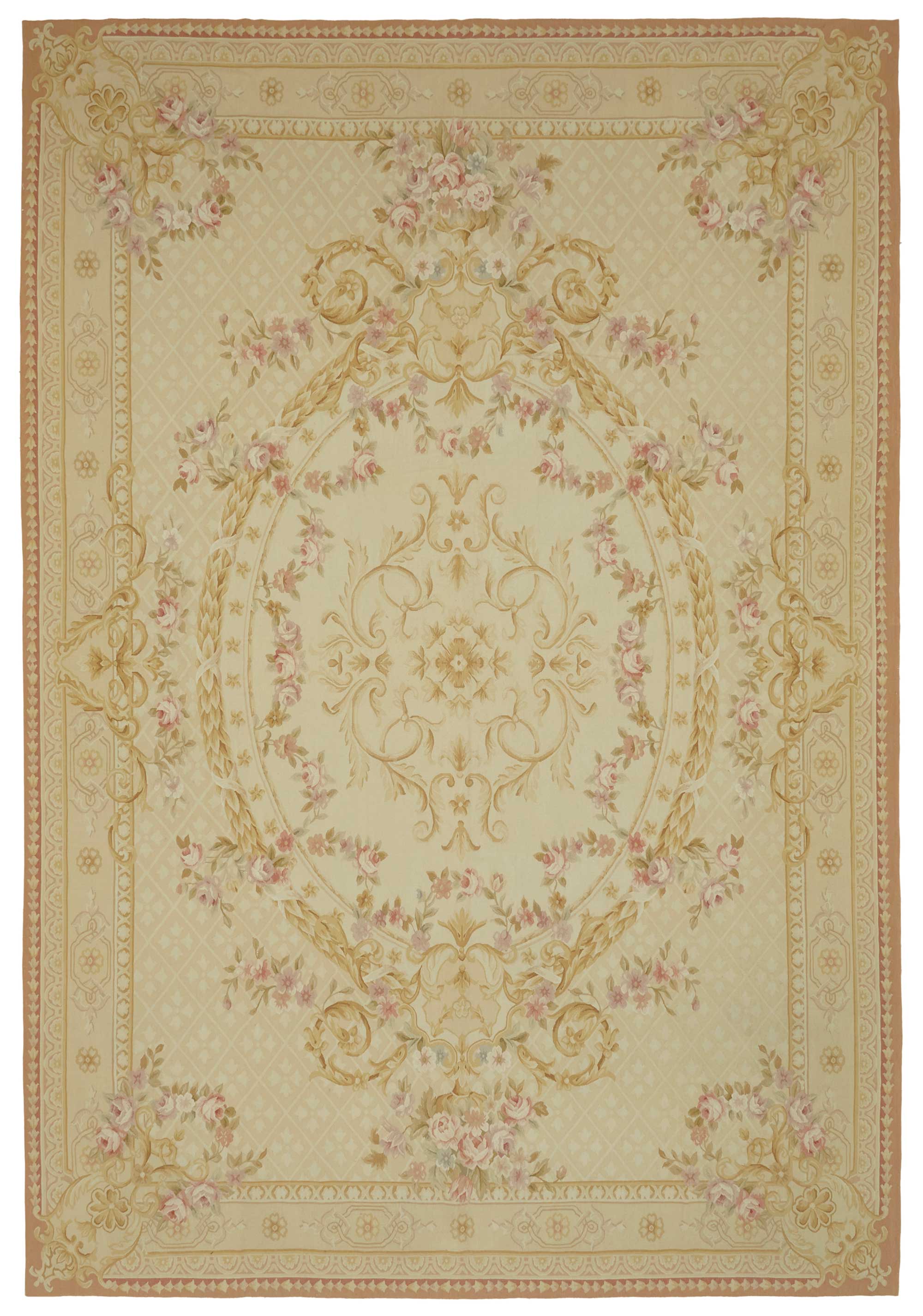 10x14 Floral Aubusson Kilim - 47420