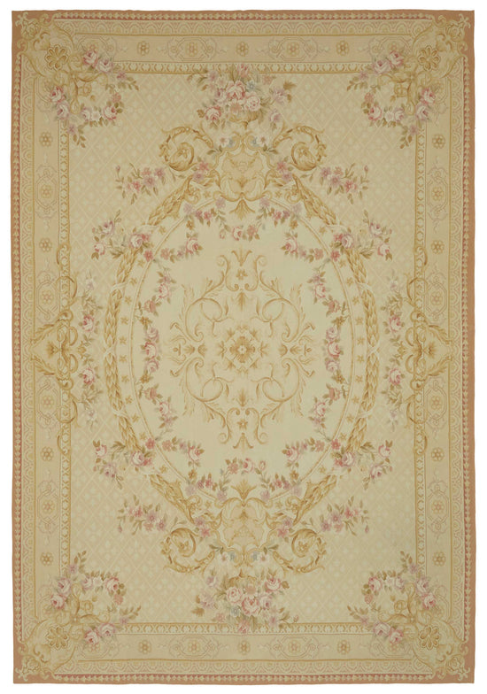 10x14 Floral Aubusson Kilim - 47420