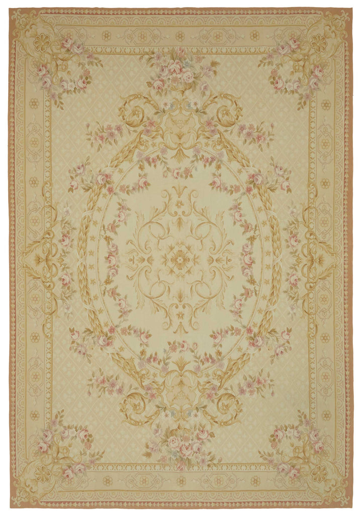 10x14 Floral Aubusson Kilim - 47420