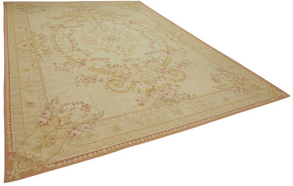 10x14 Floral Aubusson Kilim - 47420