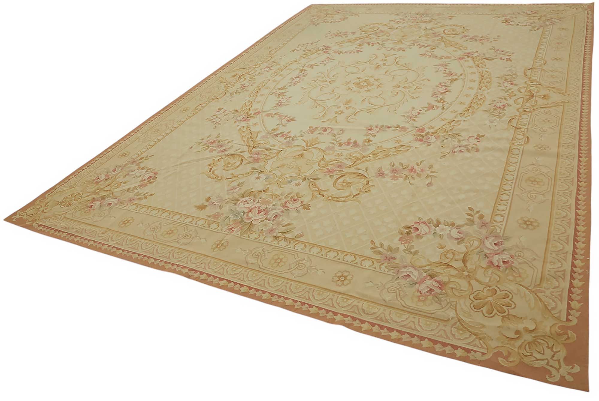 10x14 Floral Aubusson Kilim - 47420