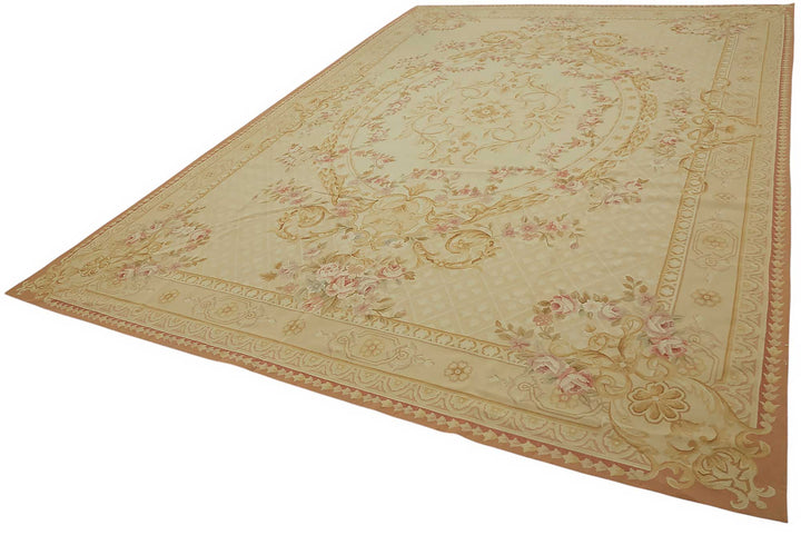 10x14 Floral Aubusson Kilim - 47420