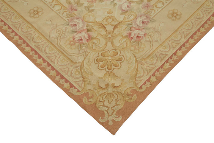 10x14 Floral Aubusson Kilim - 47420
