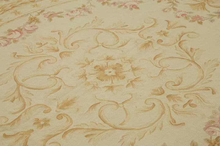 10x14 Floral Aubusson Kilim - 47420