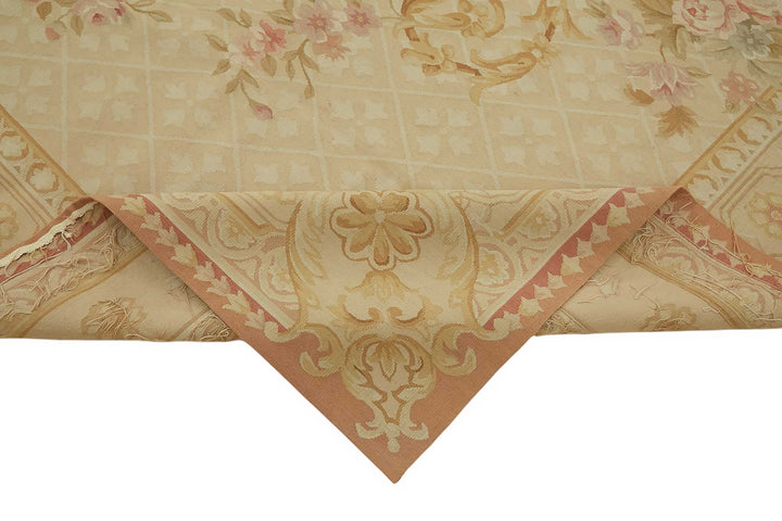 10x14 Floral Aubusson Kilim - 47420