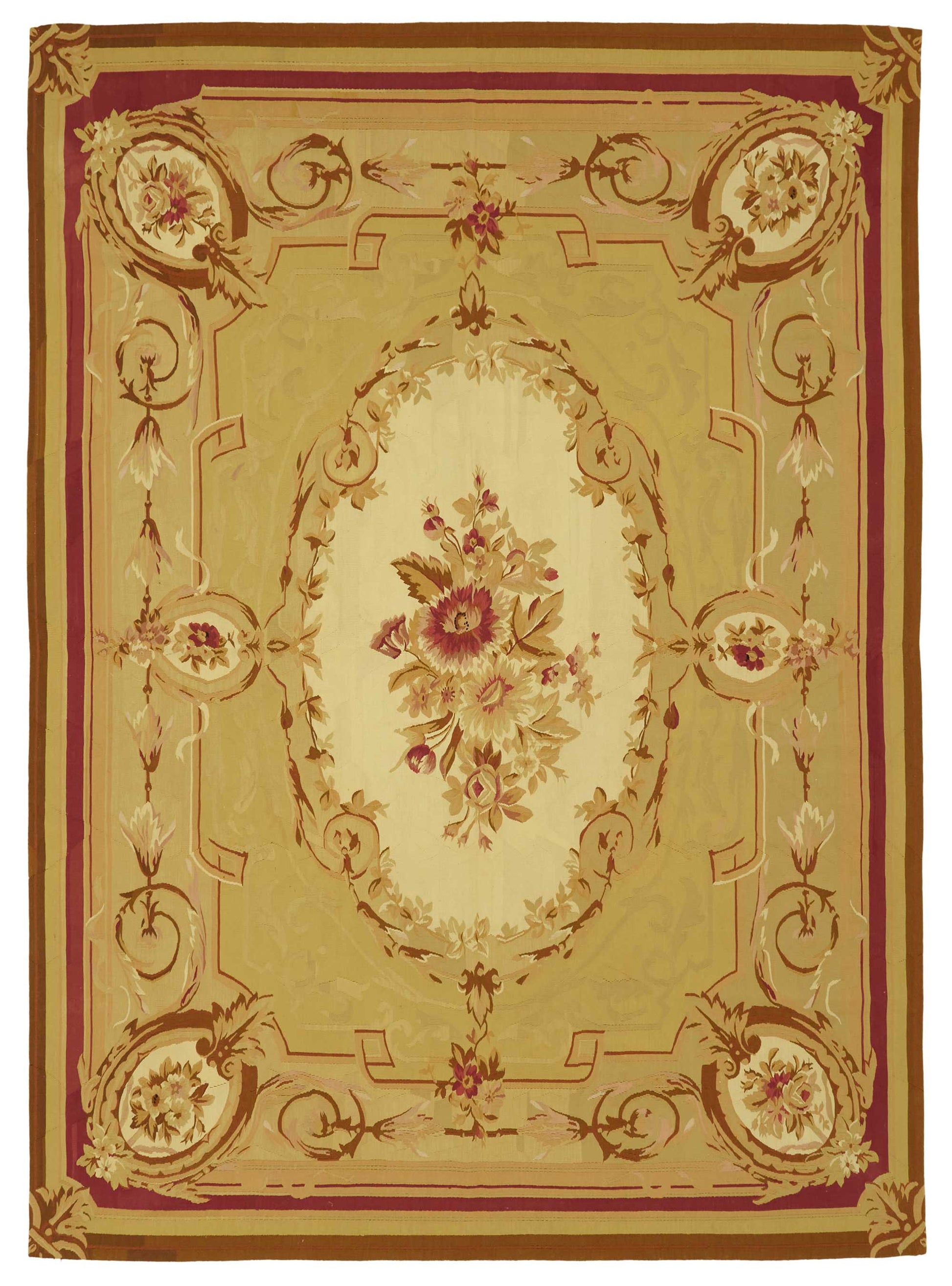 8x12 Floral Aubusson Kilim - 47421