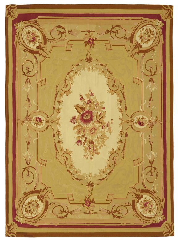 8x12 Floral Aubusson Kilim - 47421