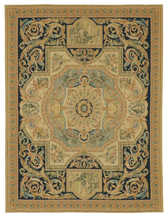 8x10 Floral Aubusson Kilim - 47423