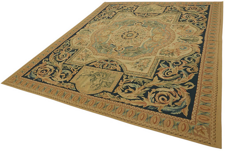 8x10 Floral Aubusson Kilim - 47423