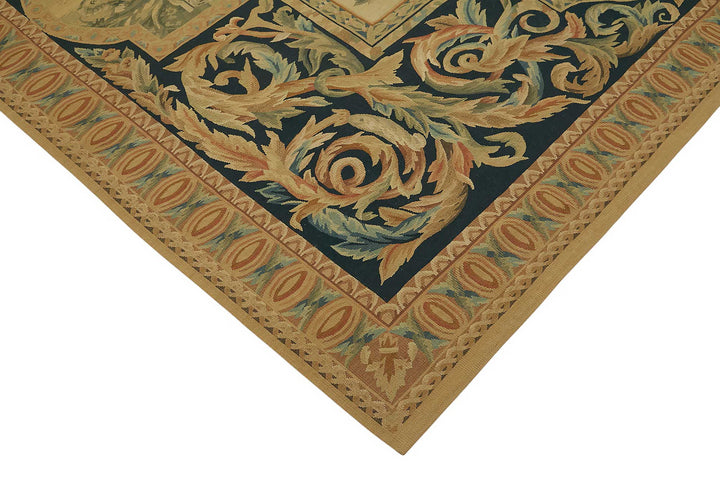 8x10 Floral Aubusson Kilim - 47423