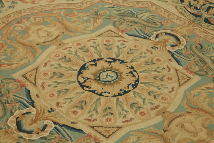 8x10 Floral Aubusson Kilim - 47423
