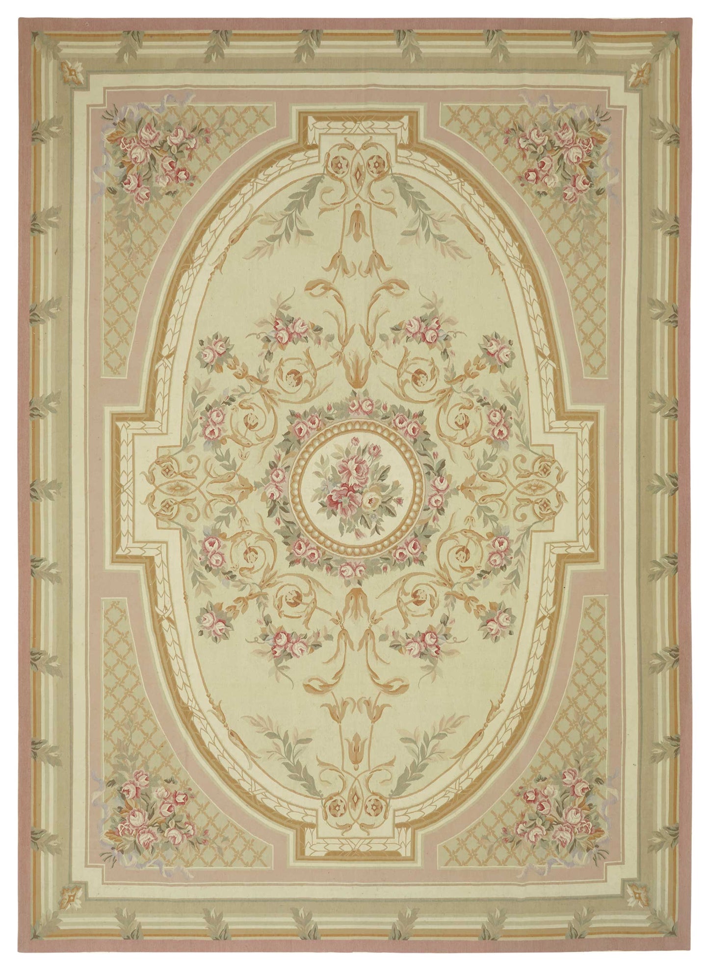 10x14 Floral Aubusson Kilim - 47424