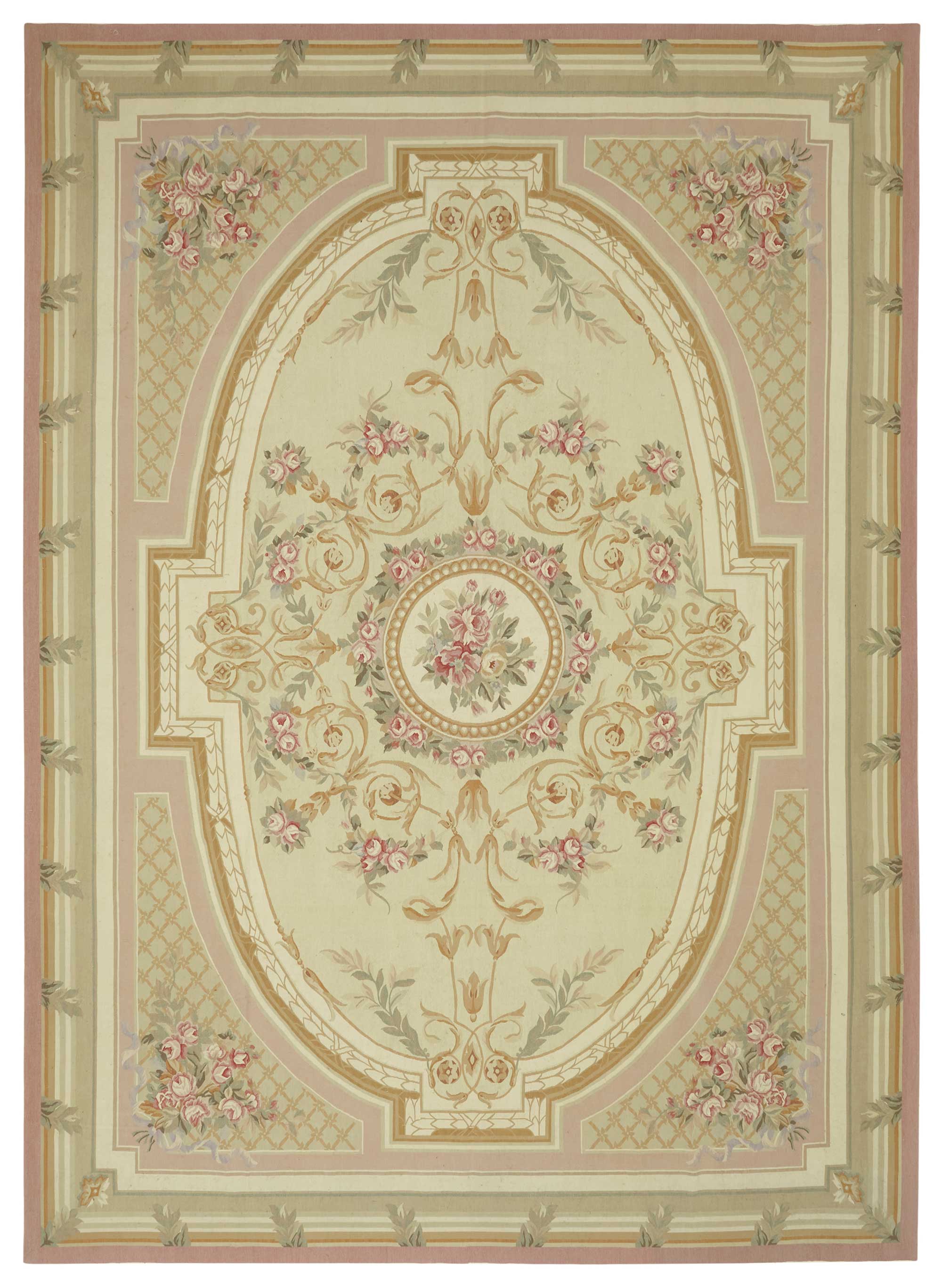 10x14 Floral Aubusson Kilim - 47424