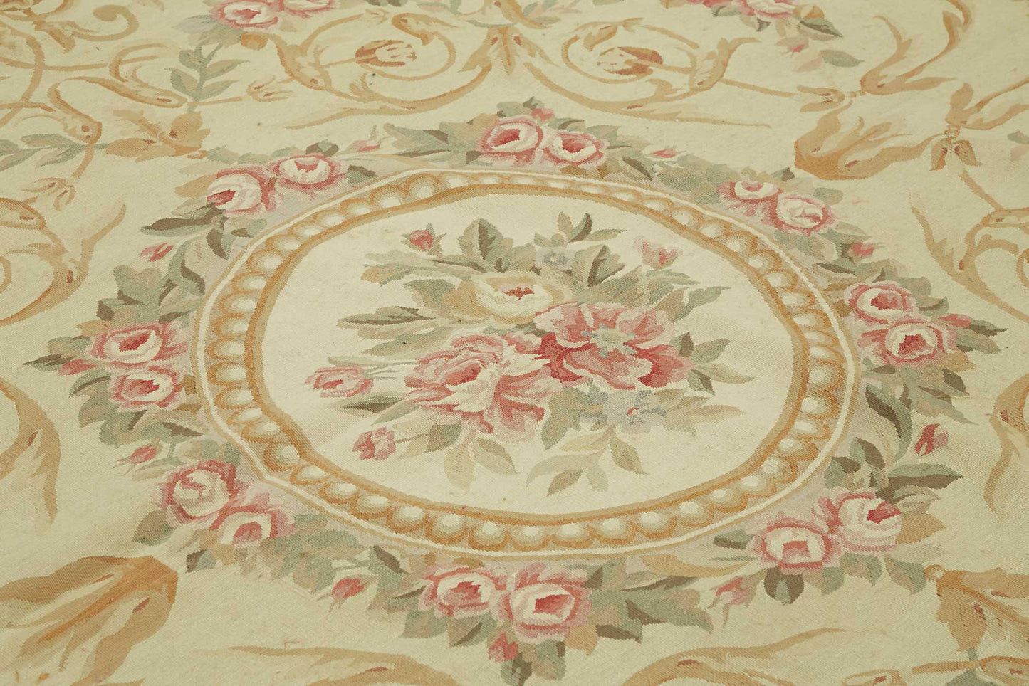 10x14 Floral Aubusson Kilim - 47424