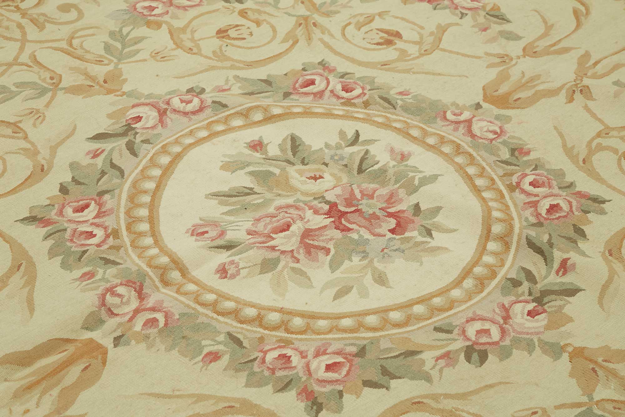10x14 Floral Aubusson Kilim - 47424