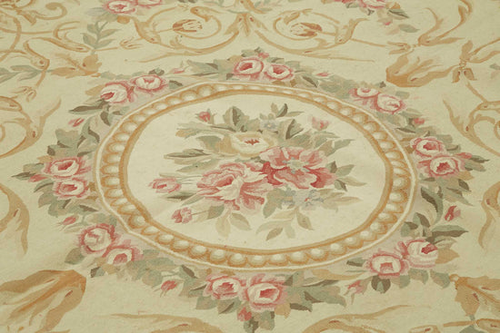 10x14 Floral Aubusson Kilim - 47424