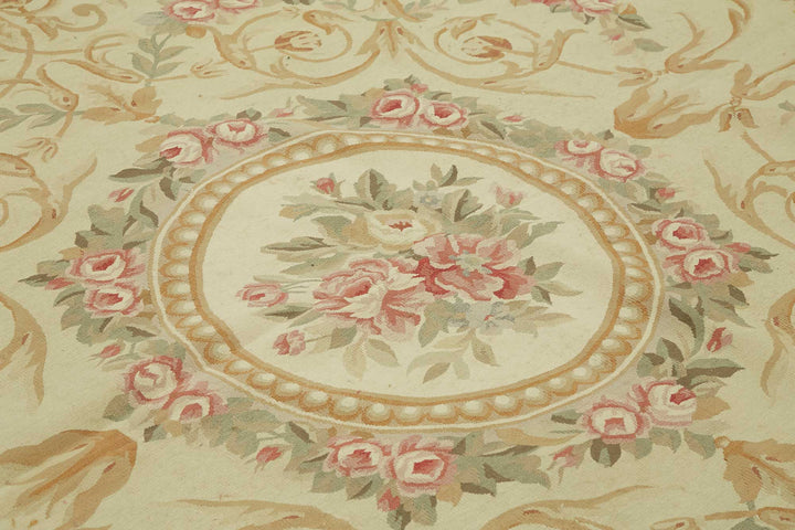10x14 Floral Aubusson Kilim - 47424