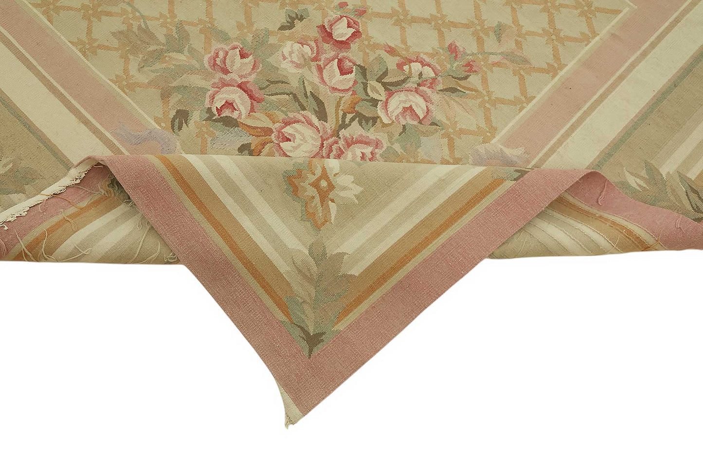 10x14 Floral Aubusson Kilim - 47424