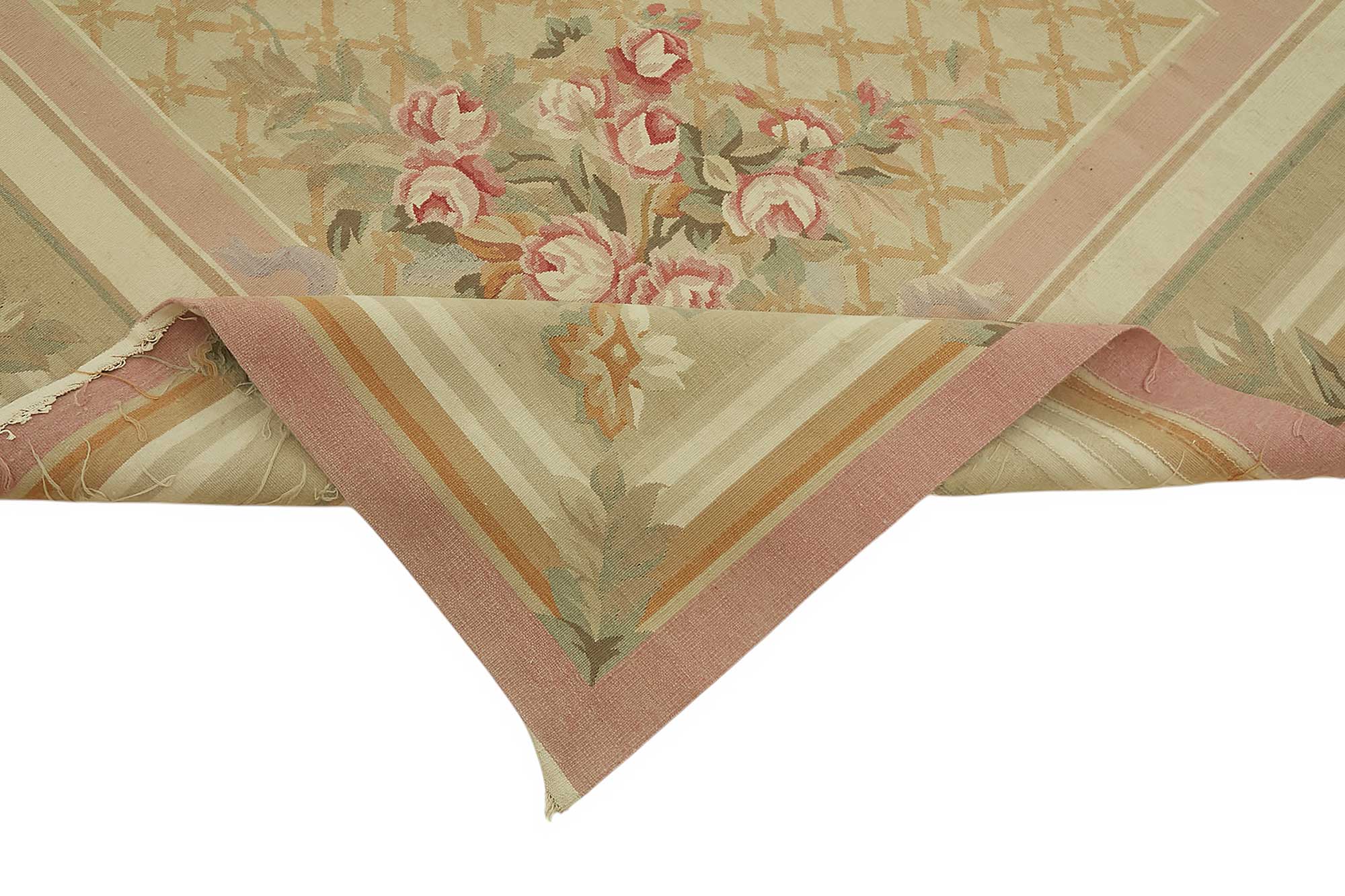 10x14 Floral Aubusson Kilim - 47424