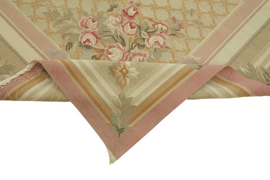 10x14 Floral Aubusson Kilim - 47424