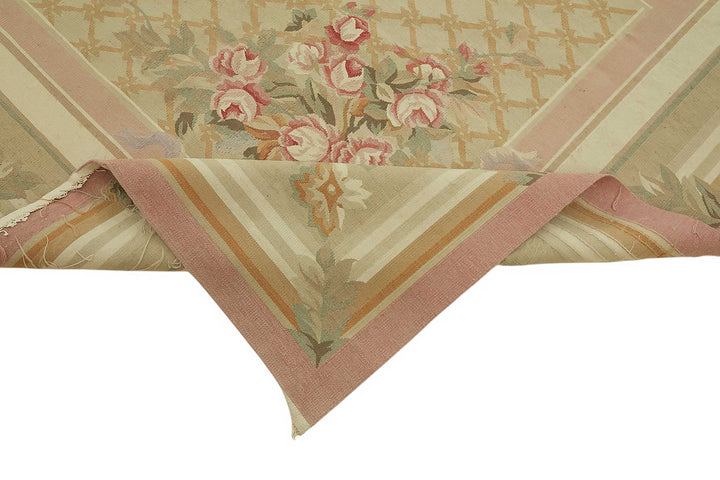 10x14 Floral Aubusson Kilim - 47424