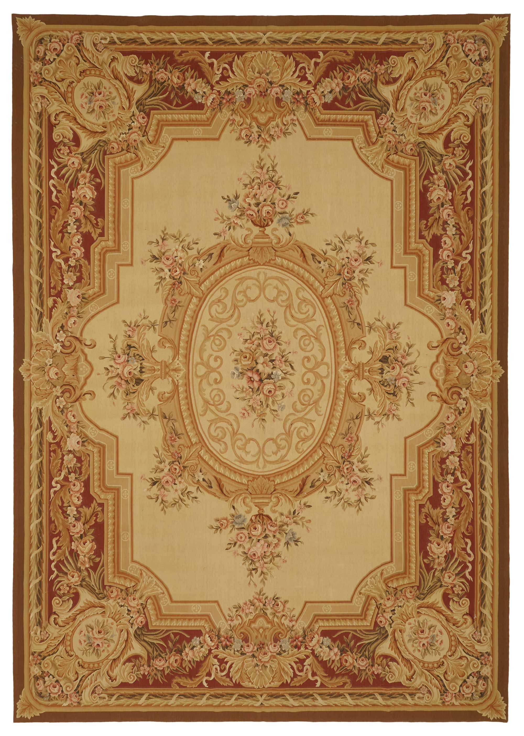 10x14 Floral Aubusson Kilim - 47425