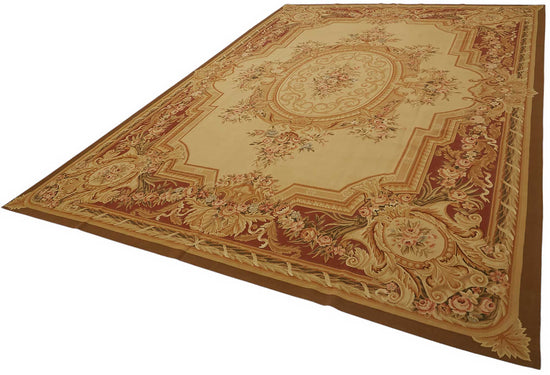 10x14 Floral Aubusson Kilim - 47425