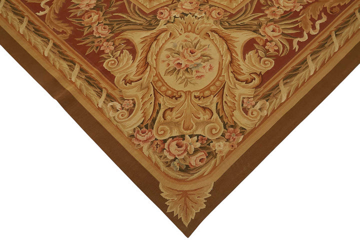 10x14 Floral Aubusson Kilim - 47425