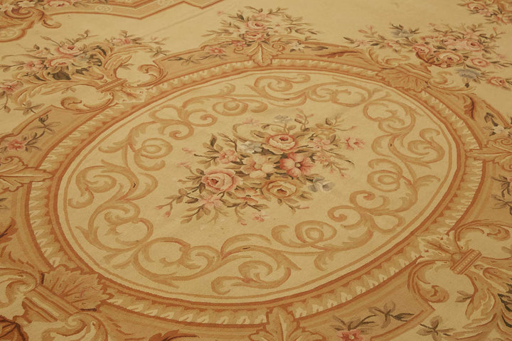 10x14 Floral Aubusson Kilim - 47425