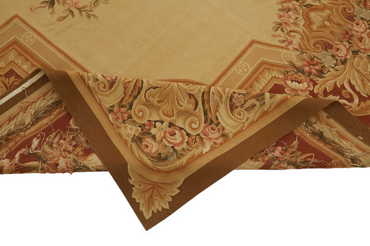 10x14 Floral Aubusson Kilim - 47425