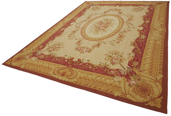 9x12 Floral Aubusson Kilim - 47426