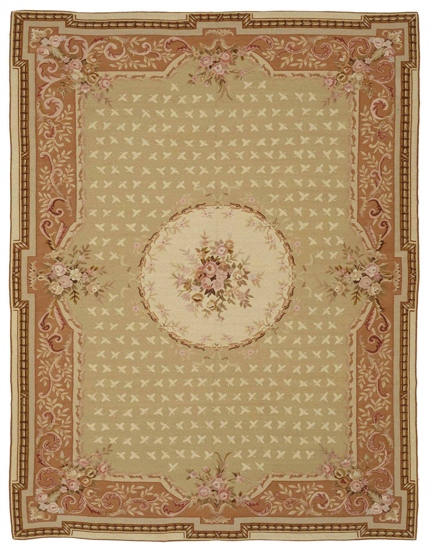9x11 Floral Aubusson Kilim - 47428