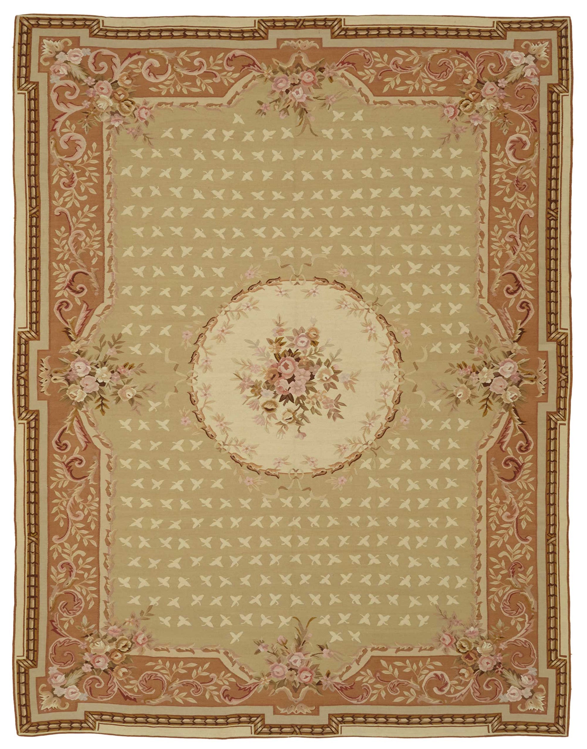 9x11 Floral Aubusson Kilim - 47428