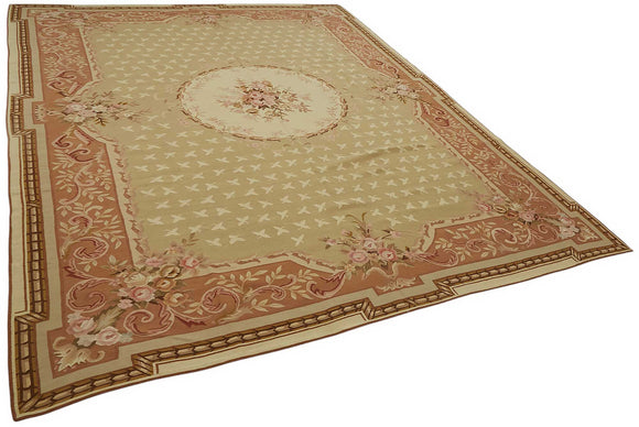 9x11 Floral Aubusson Kilim - 47428