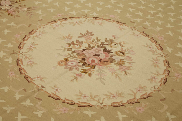 9x11 Floral Aubusson Kilim - 47428