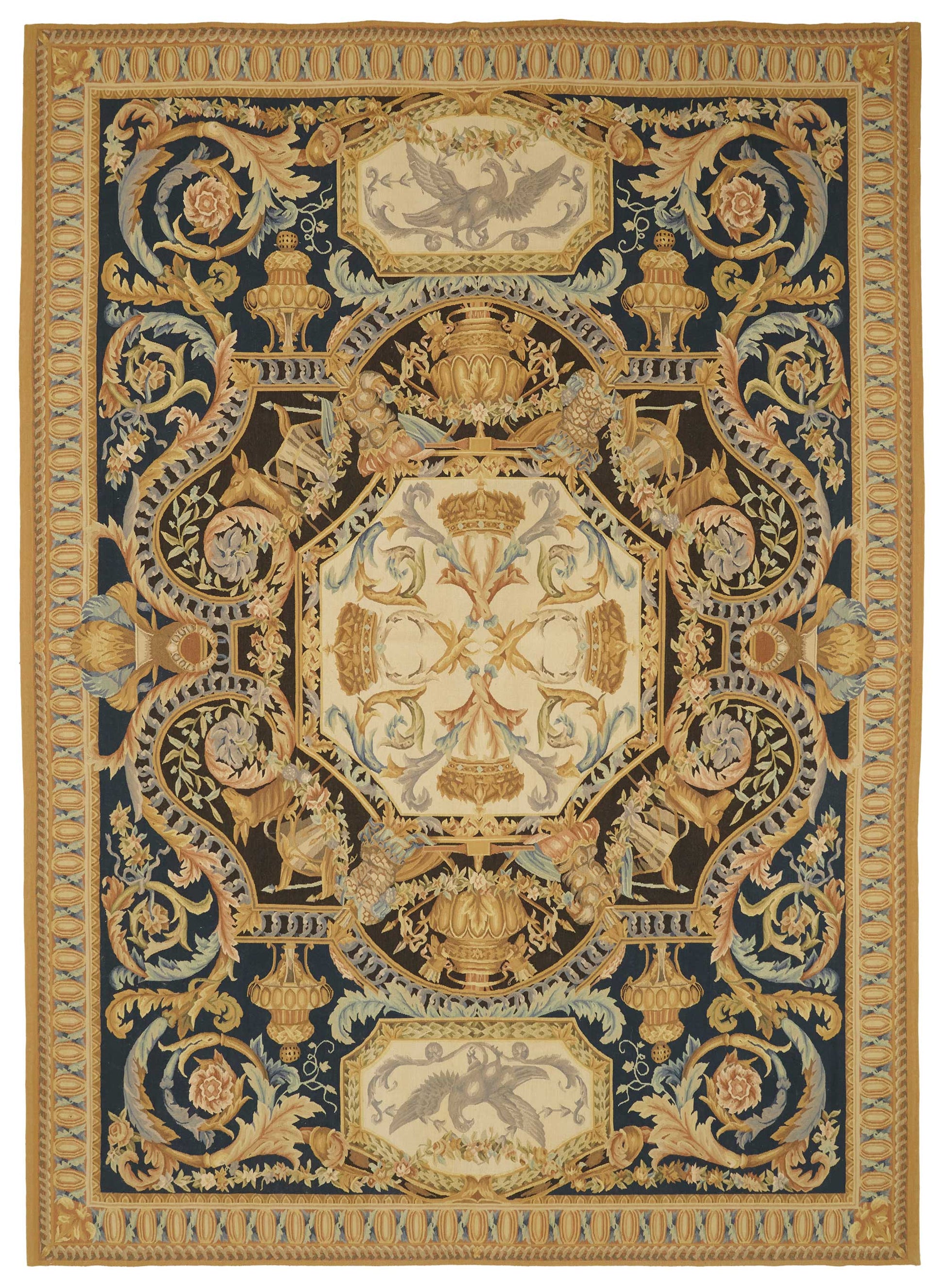 9x12 Floral Aubusson Kilim - 47429