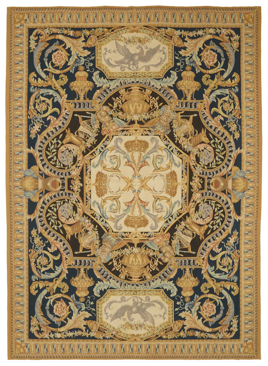 9x12 Floral Aubusson Kilim - 47429