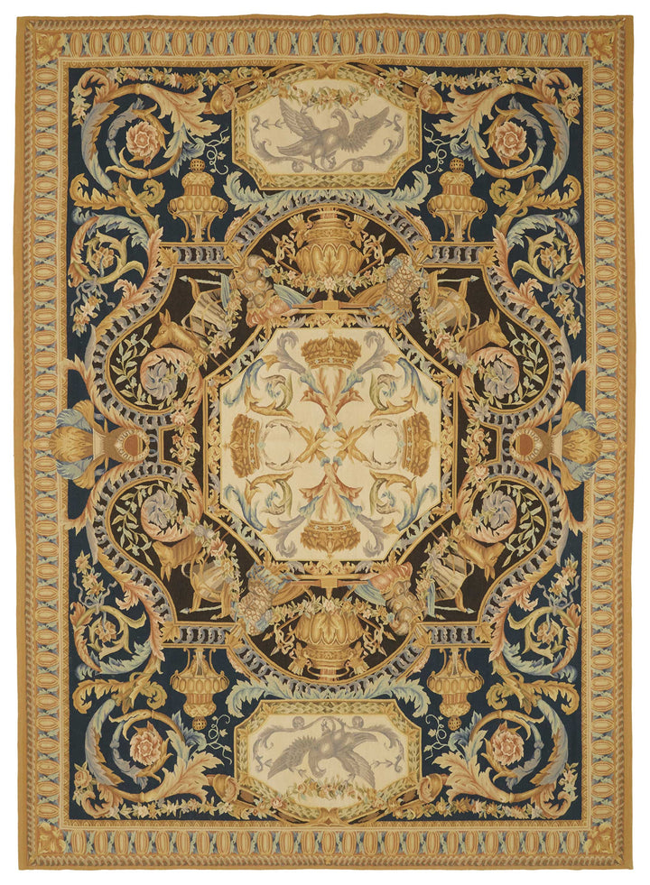 9x12 Floral Aubusson Kilim - 47429