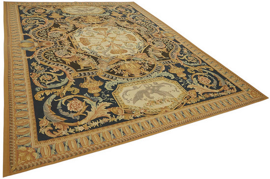 9x12 Floral Aubusson Kilim - 47429