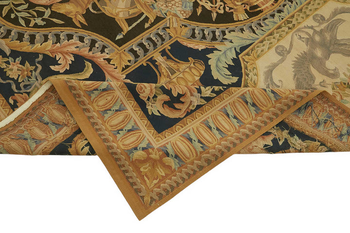 9x12 Floral Aubusson Kilim - 47429